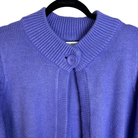 Croft & Barrow Women's 1X Purple Cardigan Knit‎ Sweater Single Button Closure - Picture 2 of 7